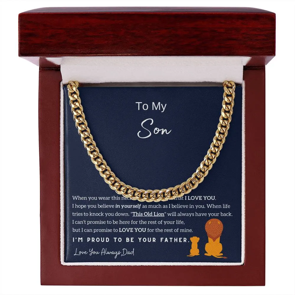 To My Son , I'm Proud To Be Your Father , Cuban Chain, Son Gift From Dad, Father Son Gift