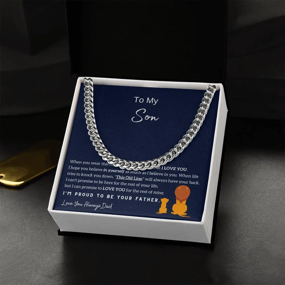 To My Son , I'm Proud To Be Your Father , Cuban Chain, Son Gift From Dad, Father Son Gift