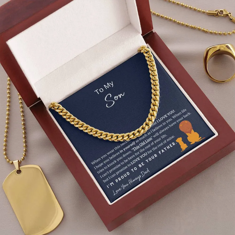 To My Son , I'm Proud To Be Your Father , Cuban Chain, Son Gift From Dad, Father Son Gift