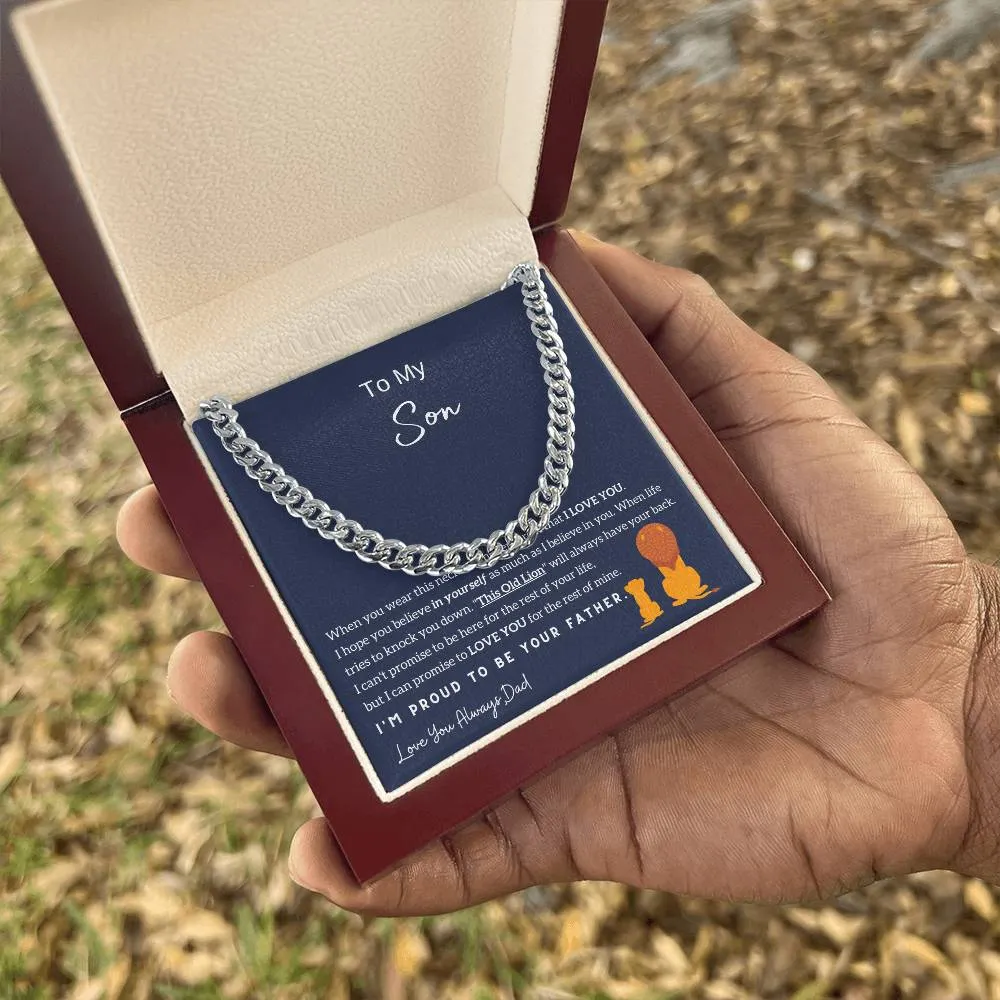 To My Son , I'm Proud To Be Your Father , Cuban Chain, Son Gift From Dad, Father Son Gift