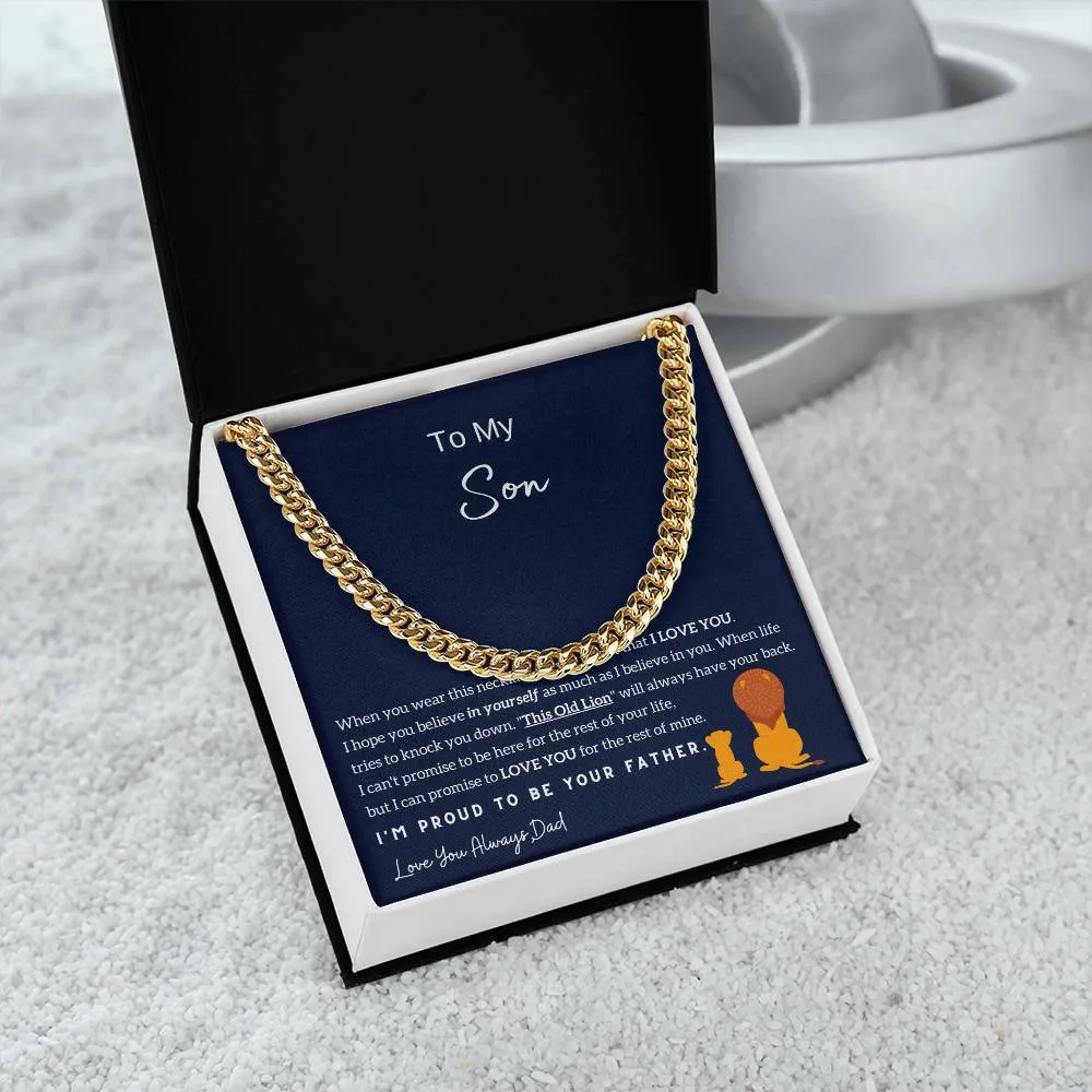 To My Son , I'm Proud To Be Your Father , Cuban Chain, Son Gift From Dad, Father Son Gift