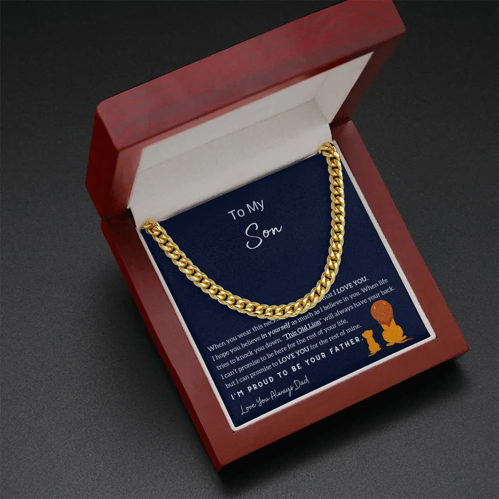 To My Son , I'm Proud To Be Your Father , Cuban Chain, Son Gift From Dad, Father Son Gift