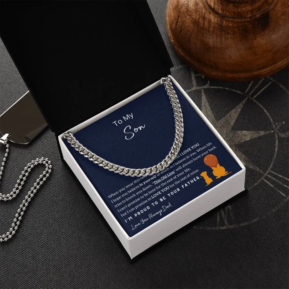 To My Son , I'm Proud To Be Your Father , Cuban Chain, Son Gift From Dad, Father Son Gift