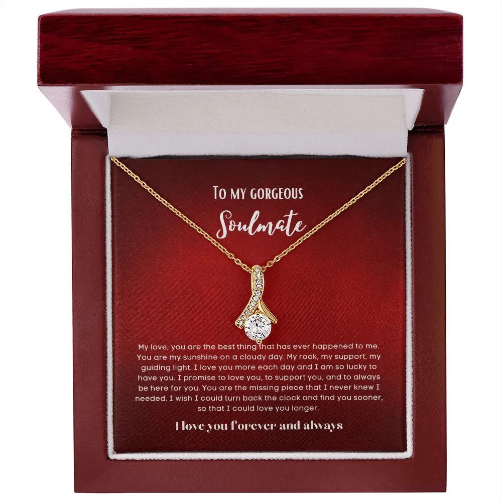 To my soulmate alluring beauty necklace gift for birthdays and special occasion