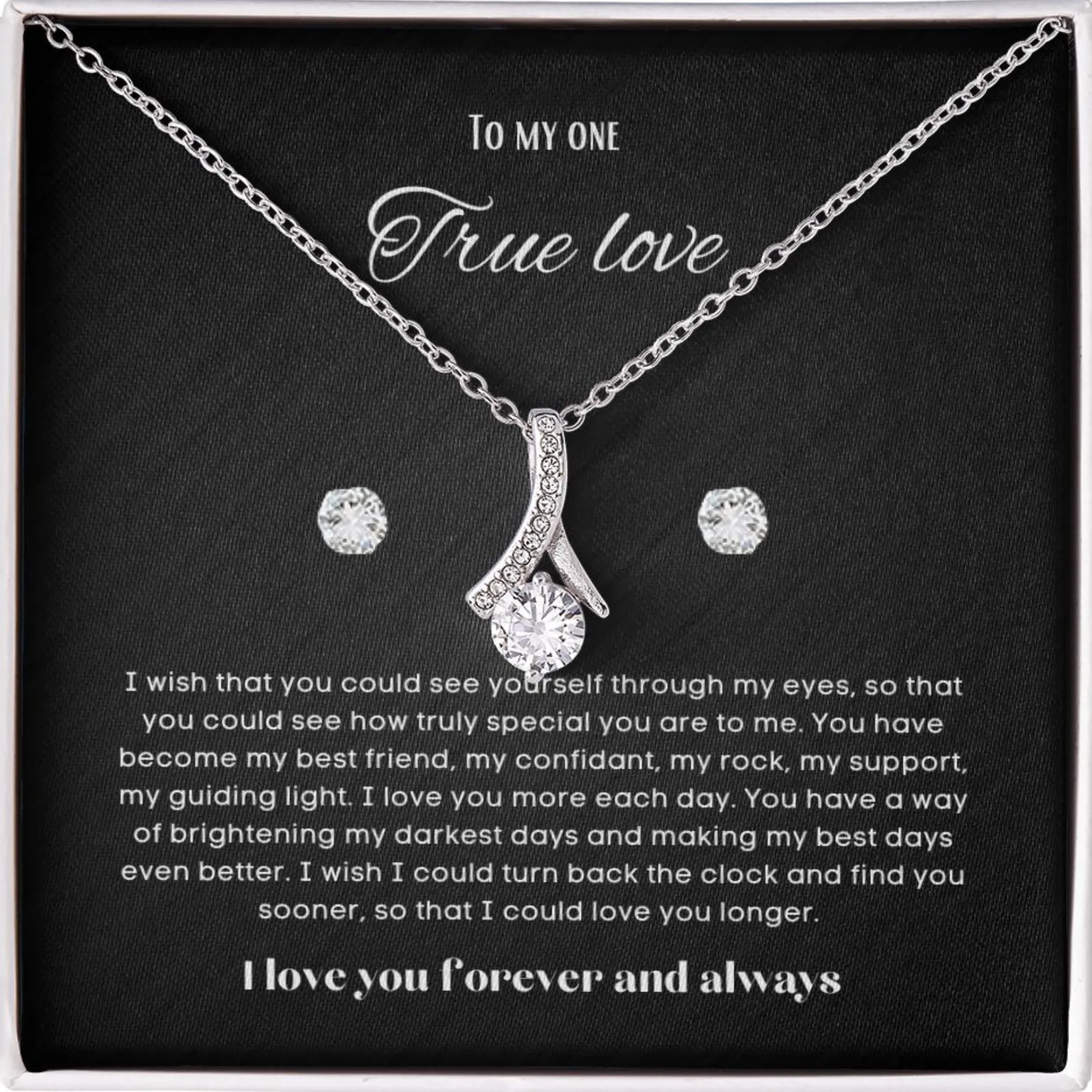 To my soulmate Alluring necklace set with earrings