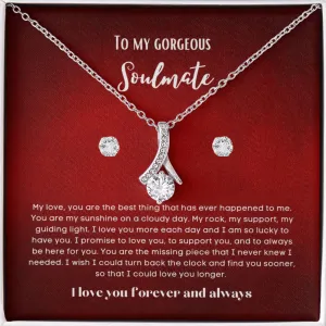 To my soulmate Alluring necklace set with earrings