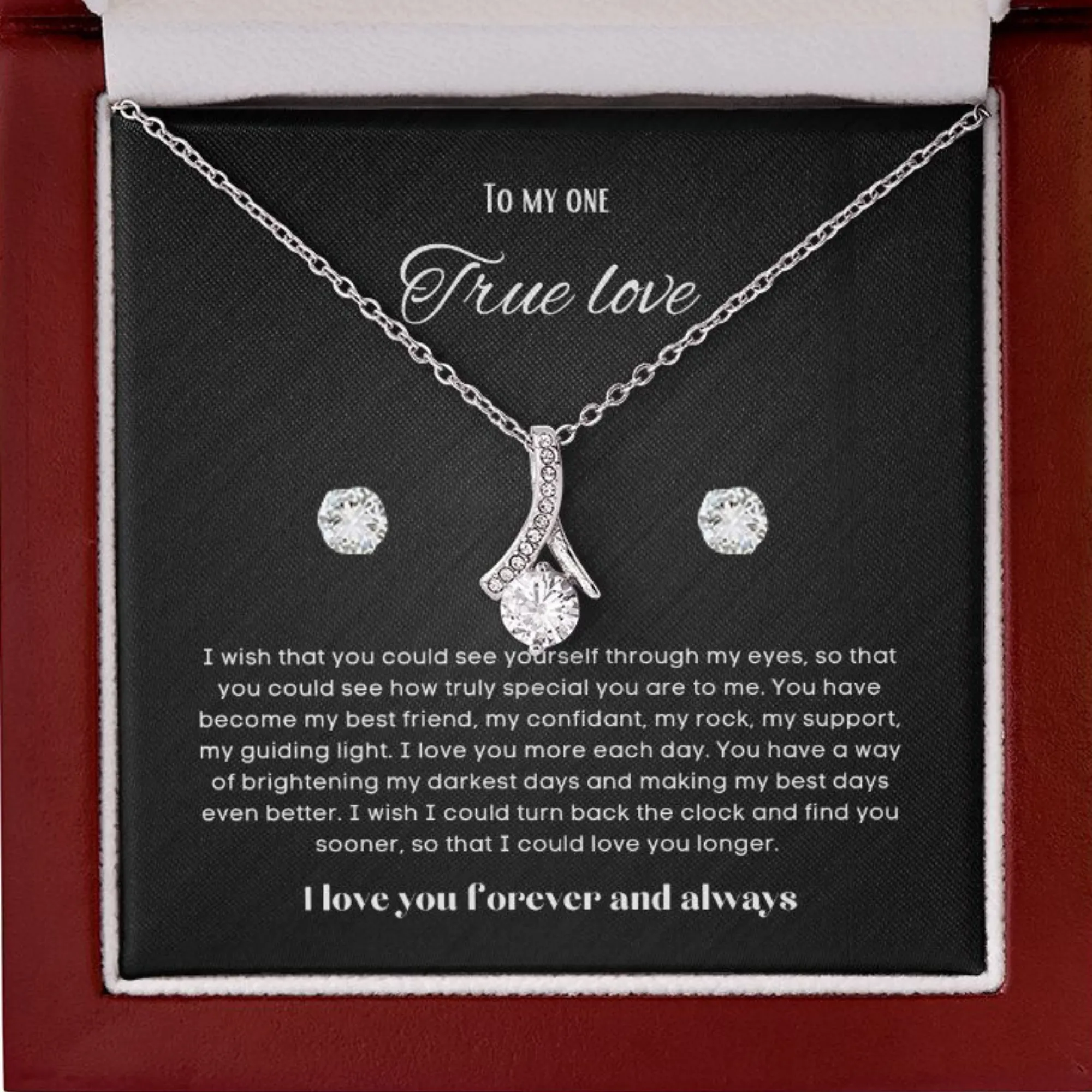 To my soulmate Alluring necklace set with earrings