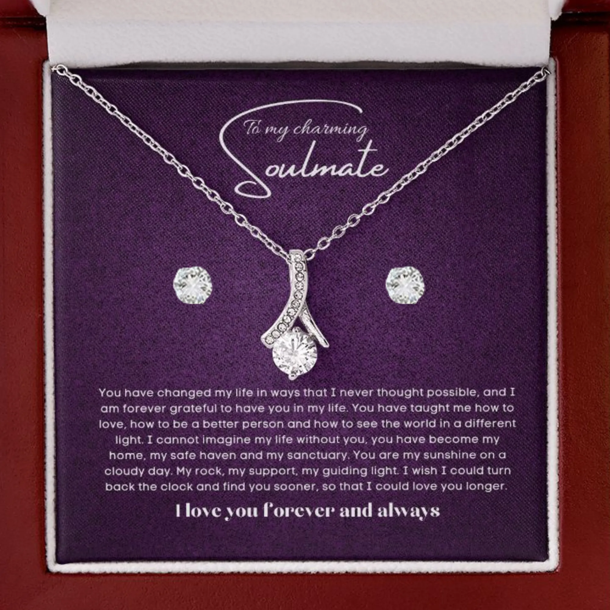 To my soulmate Alluring necklace set with earrings