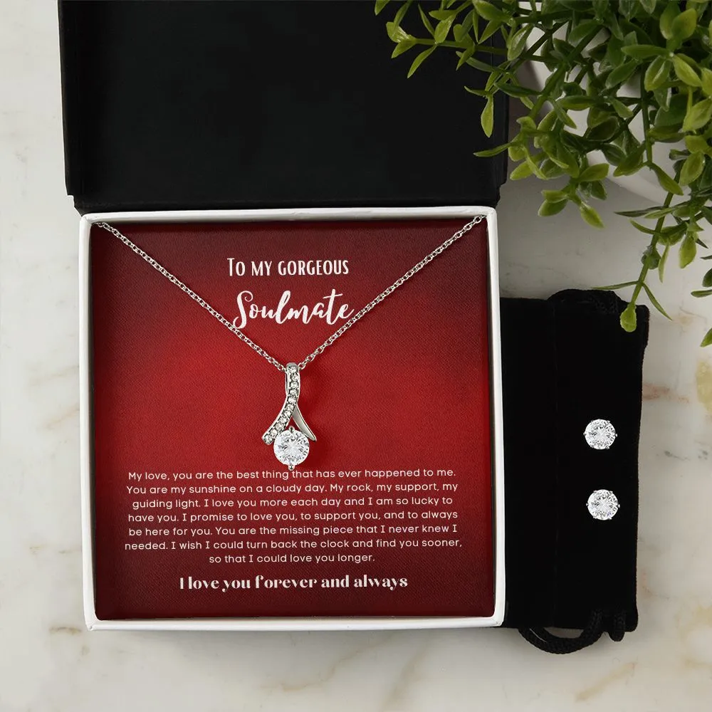 To my soulmate Alluring necklace set with earrings