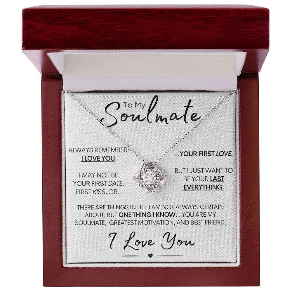 To My Soulmate - Always Remember I Love You - 14k White Gold Necklace and Poem Card