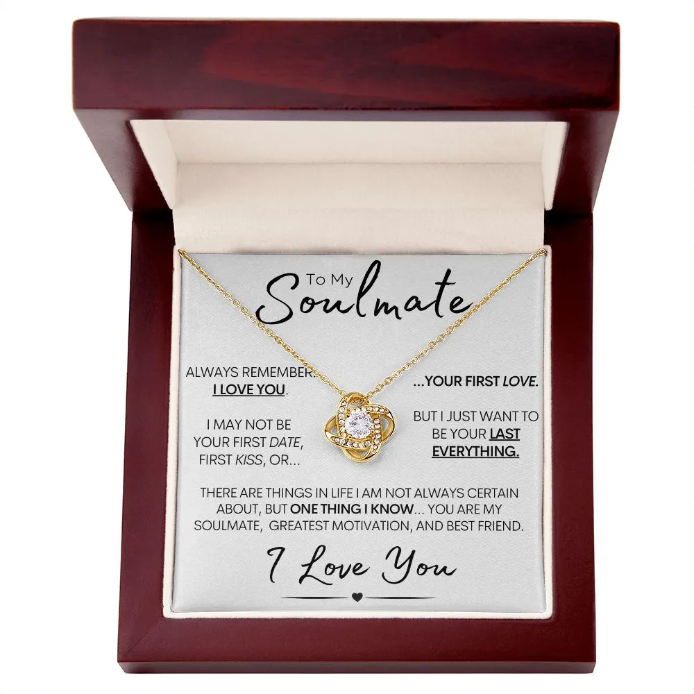 To My Soulmate - Always Remember I Love You - 14k White Gold Necklace and Poem Card
