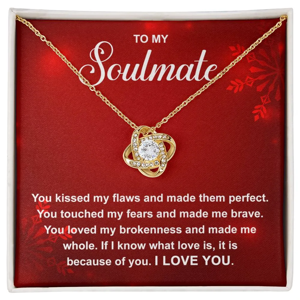 To My Soulmate Because I Love You, Love Knot Necklace
