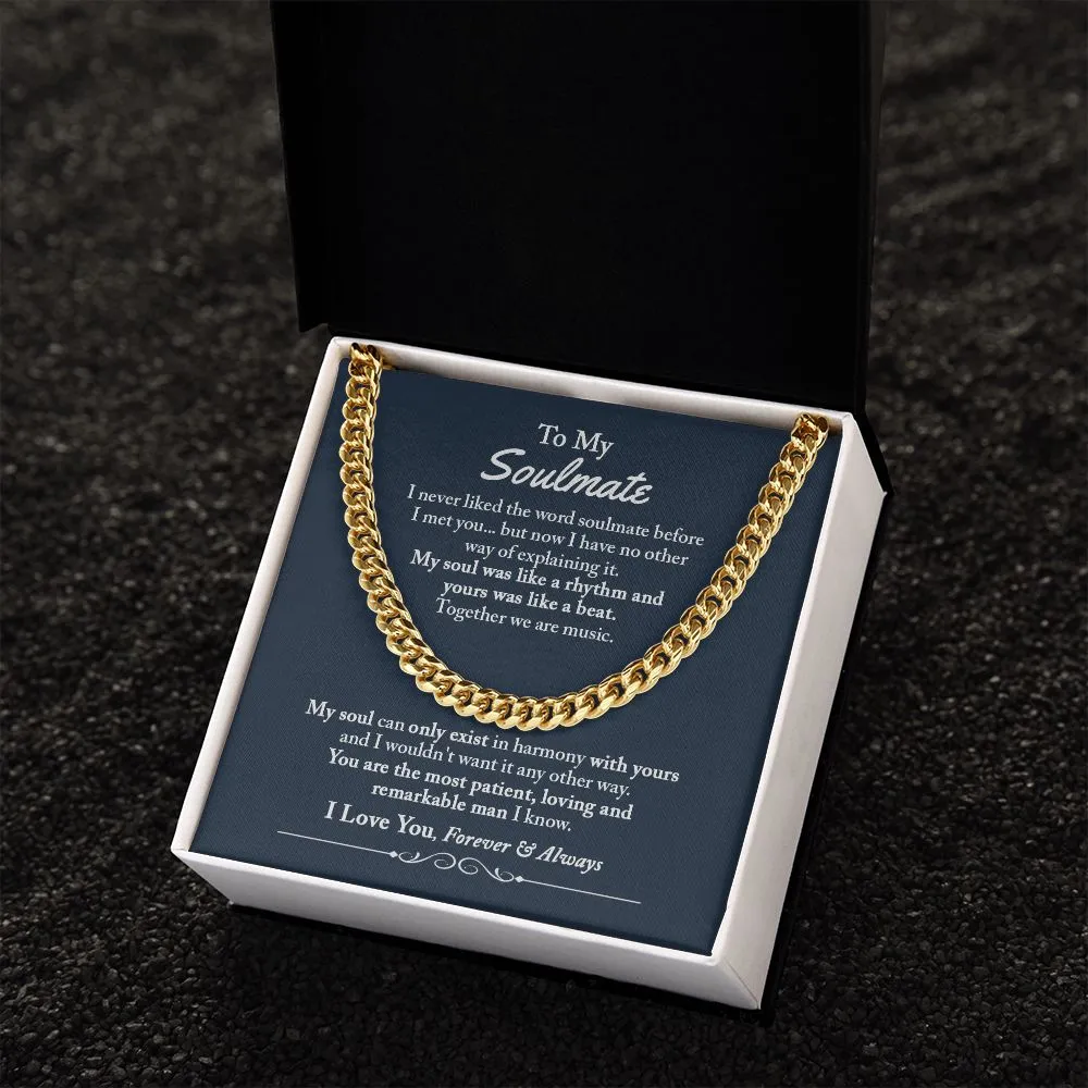To My Soulmate Cuban Chain Necklace