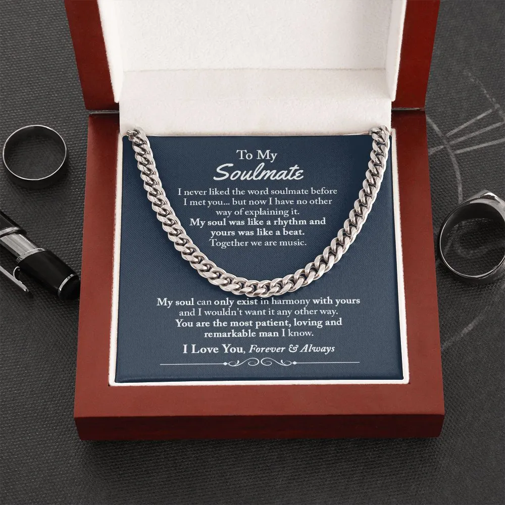 To My Soulmate Cuban Chain Necklace