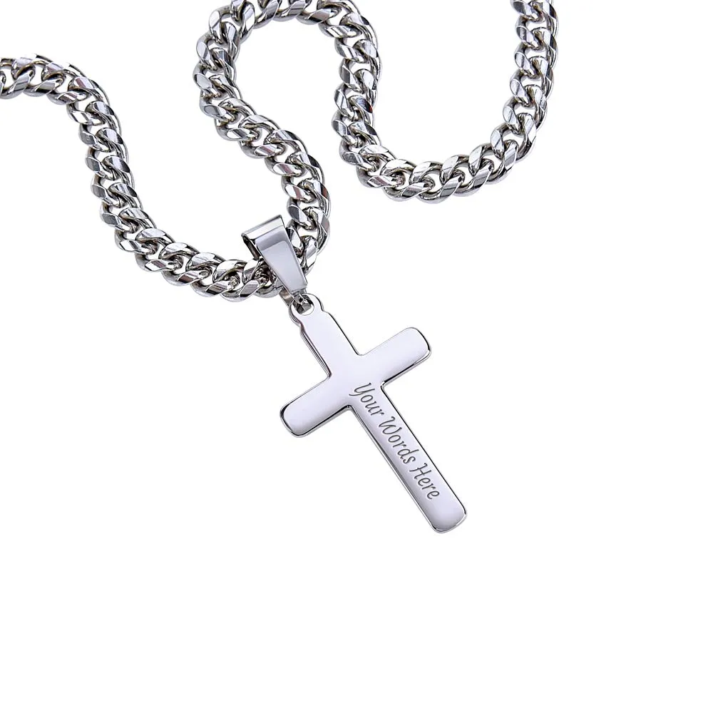 To My Soulmate | Cuban Chain with Artisan Cross Necklace | Personalized Message Card | IVY