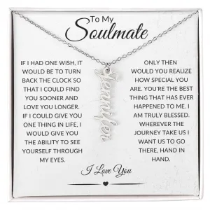 To My Soulmate | Custom Vertical Name Necklace