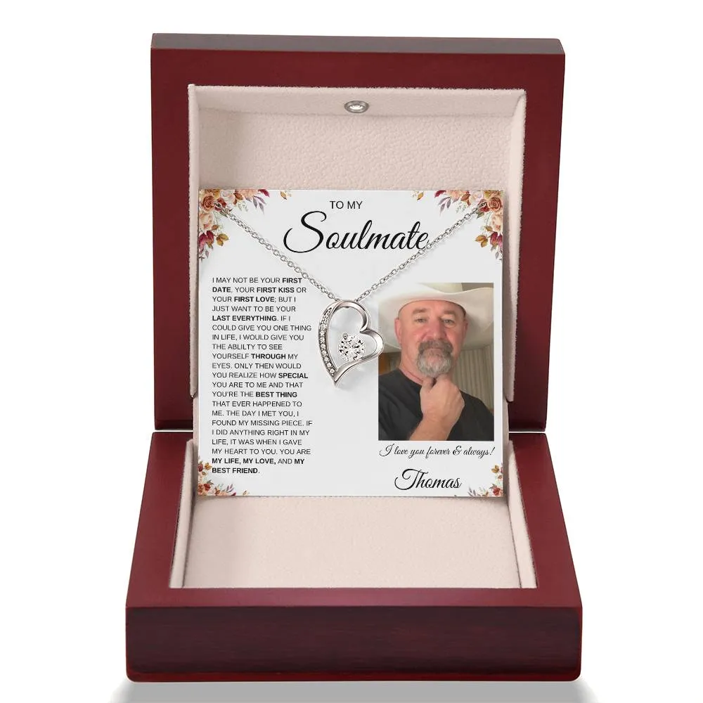 To My Soulmate | Forever Love Necklace | Personalized Message Card | Fall Leaves