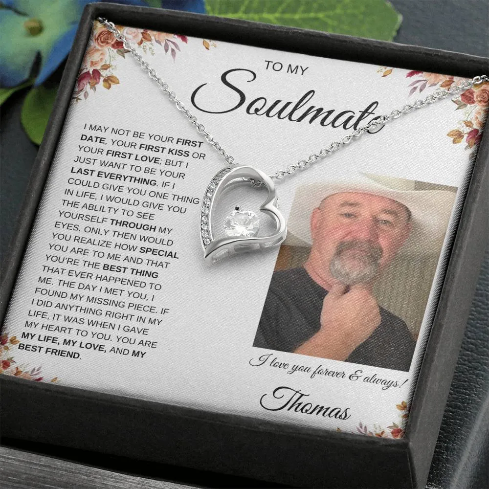 To My Soulmate | Forever Love Necklace | Personalized Message Card | Fall Leaves