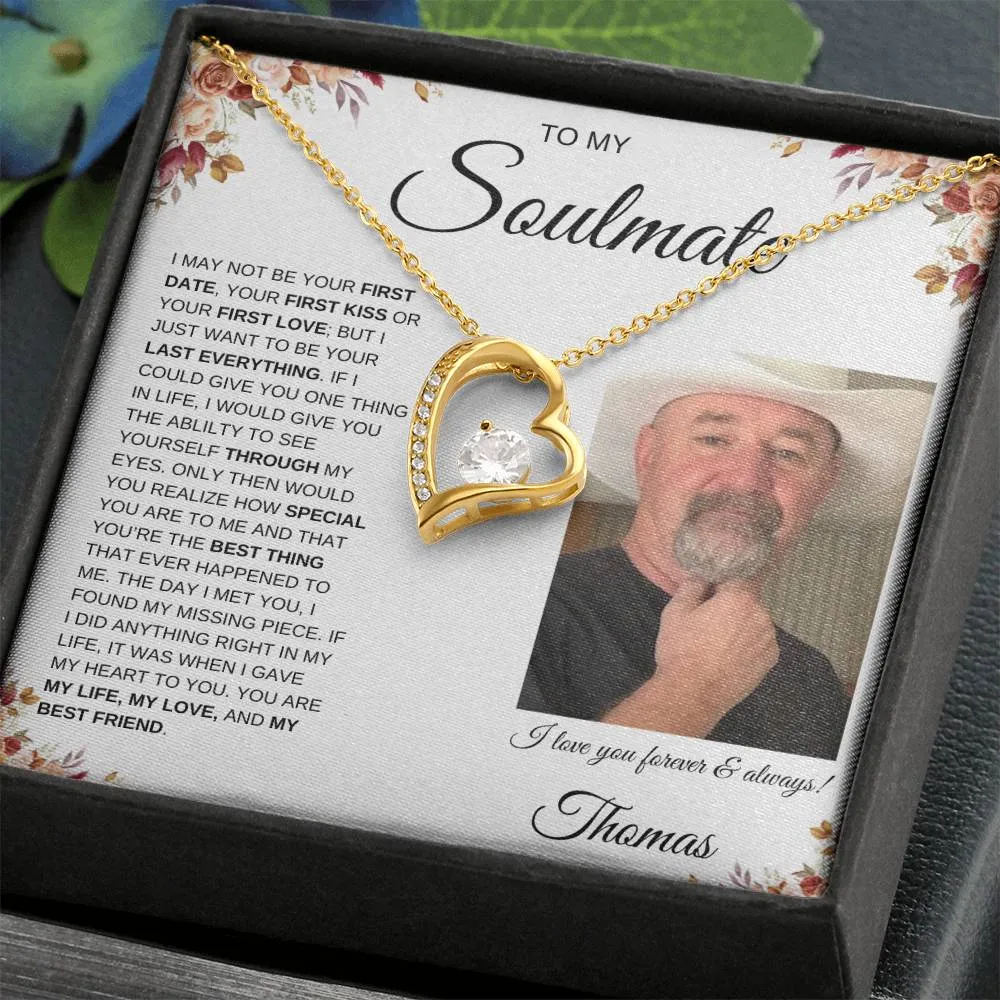 To My Soulmate | Forever Love Necklace | Personalized Message Card | Fall Leaves