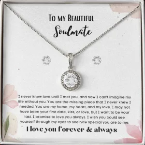 To my soulmate hop necklace and earrings set for anniversary or Valentine's day