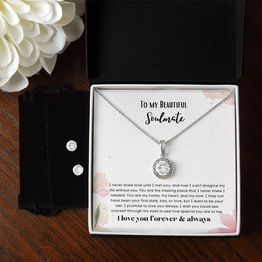 To my soulmate hop necklace and earrings set for anniversary or Valentine's day