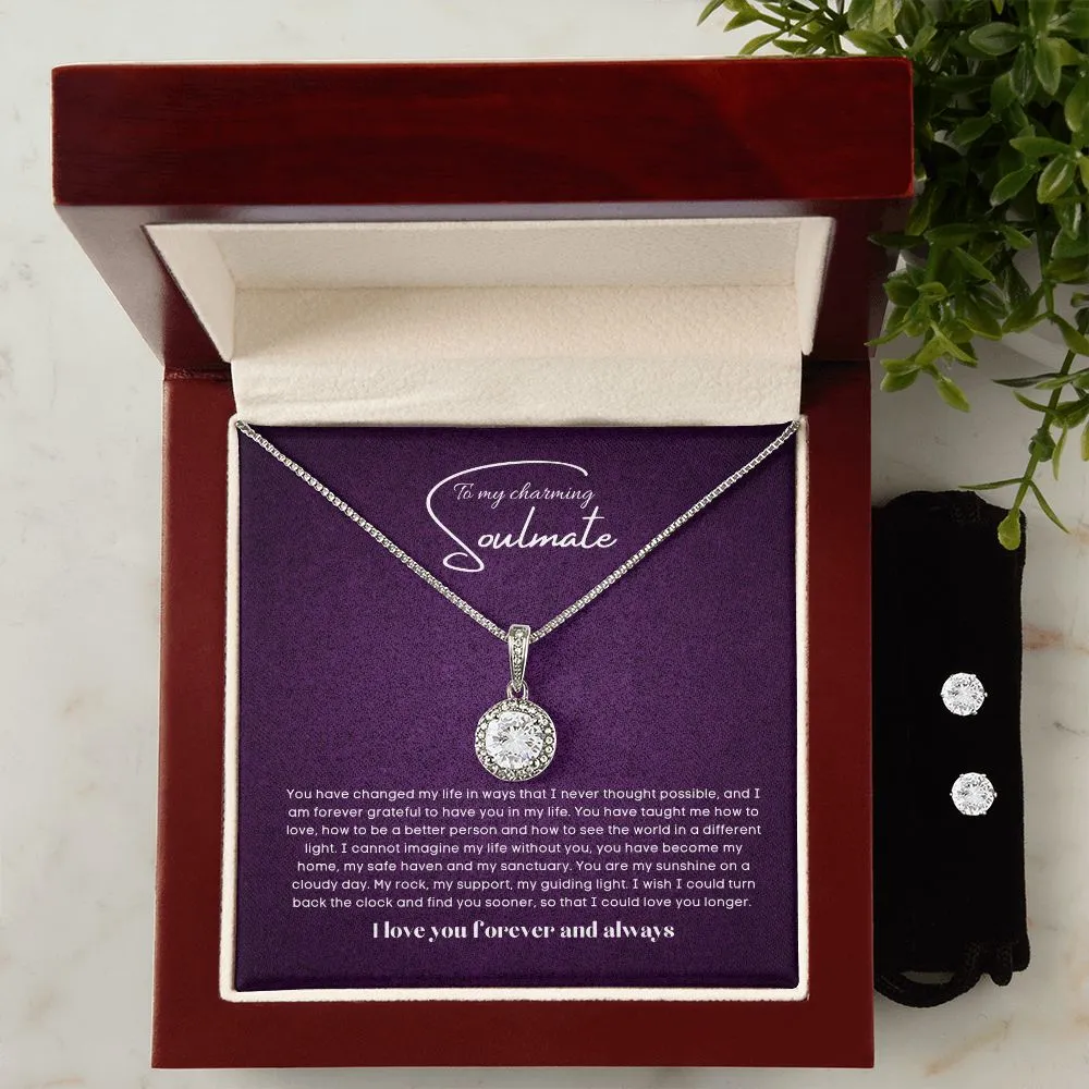To my soulmate hop necklace and earrings set for anniversary or Valentine's day