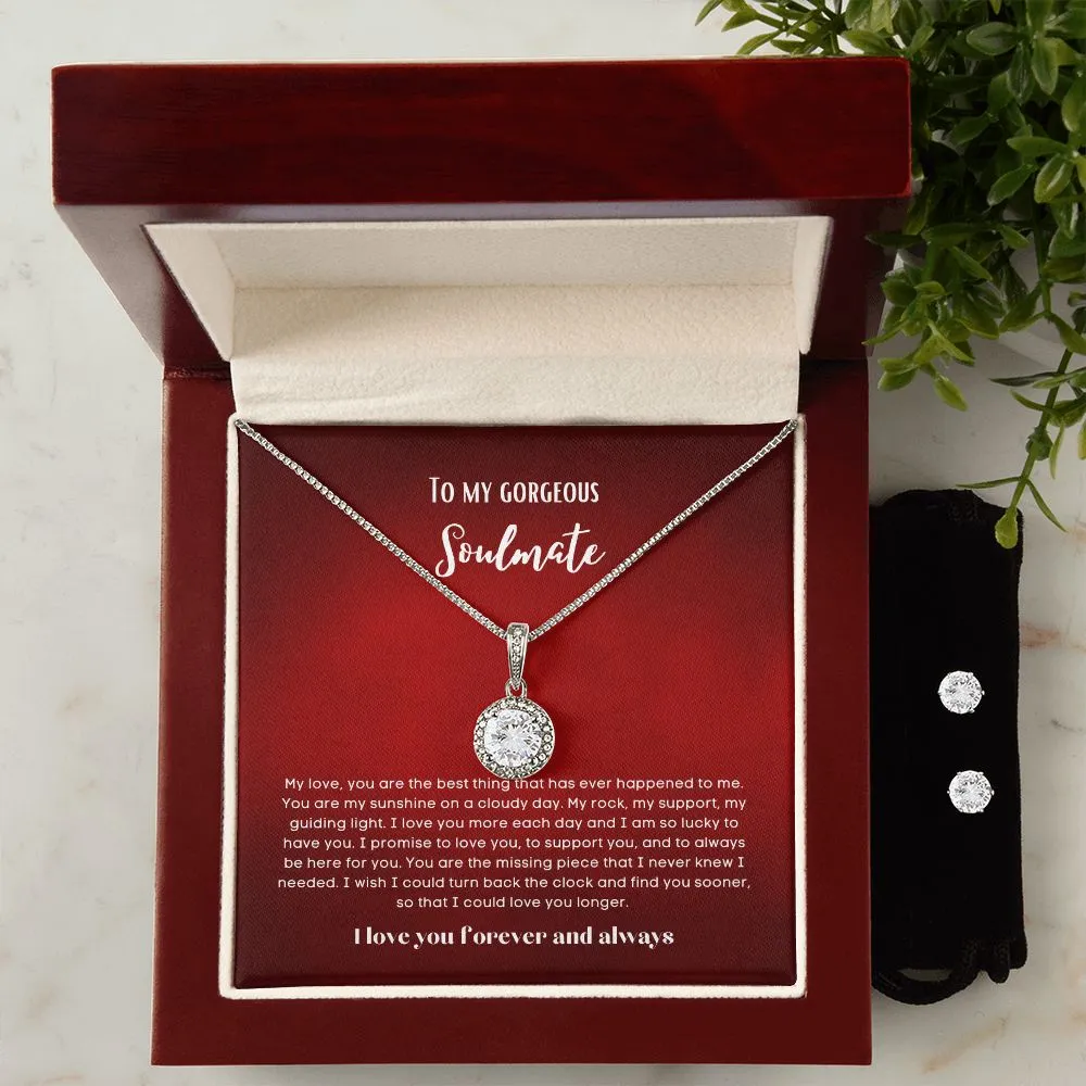 To my soulmate hop necklace and earrings set for anniversary or Valentine's day