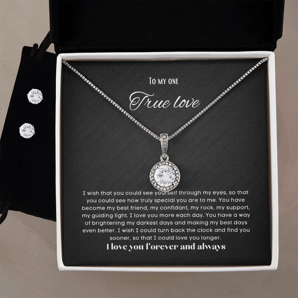 To my soulmate hop necklace and earrings set for anniversary or Valentine's day