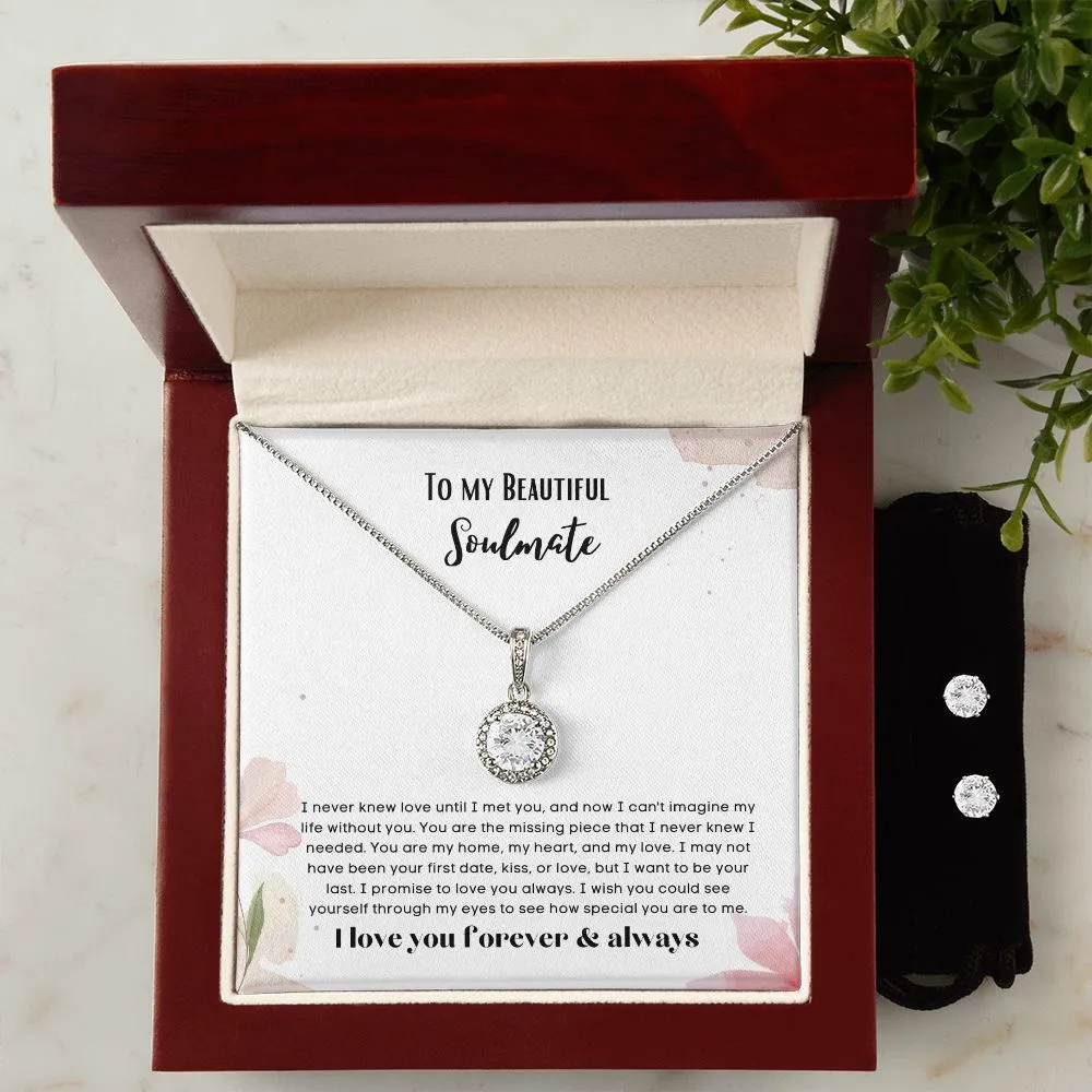 To my soulmate hop necklace and earrings set for anniversary or Valentine's day