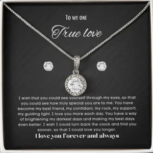 To my soulmate hop necklace and earrings set for anniversary or Valentine's day
