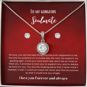 To my soulmate hop necklace and earrings set for anniversary or Valentine's day
