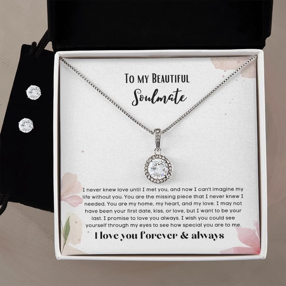 To my soulmate hop necklace and earrings set for anniversary or Valentine's day