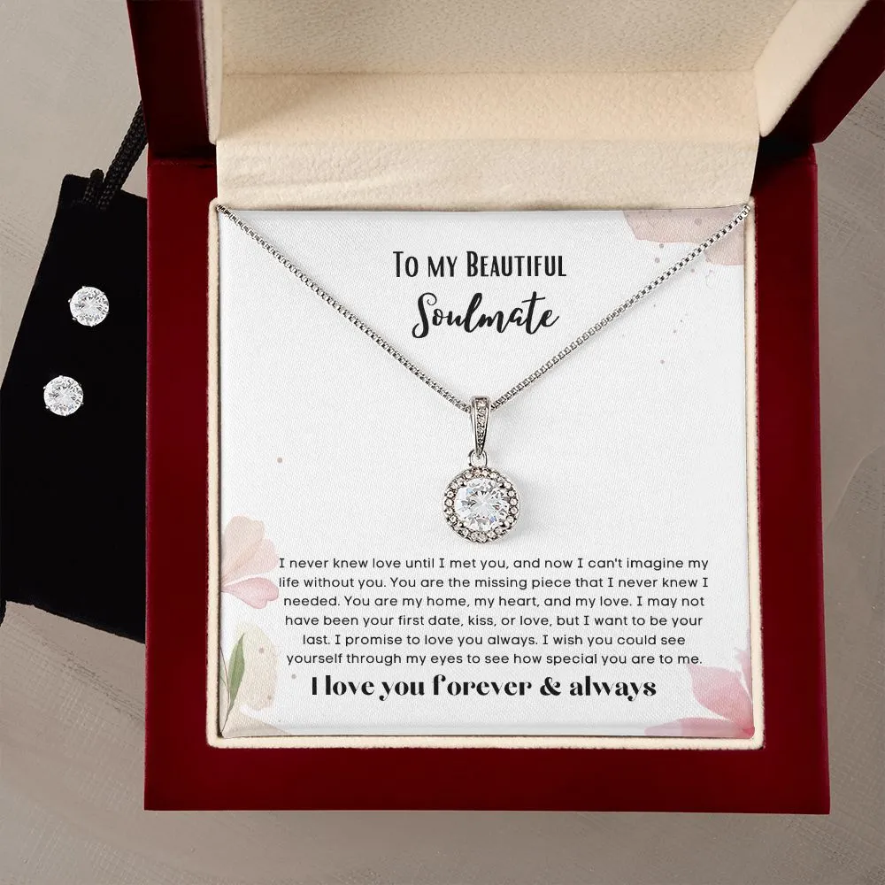 To my soulmate hop necklace and earrings set for anniversary or Valentine's day