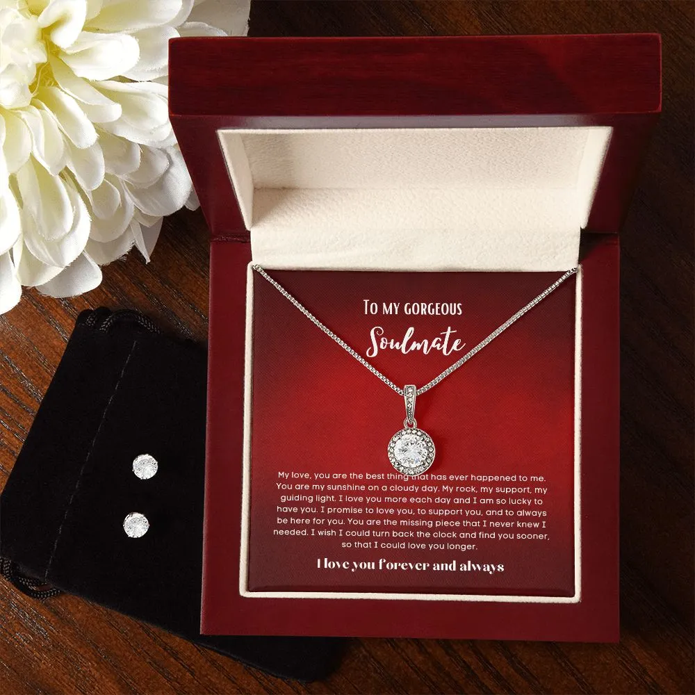 To my soulmate hop necklace and earrings set for anniversary or Valentine's day
