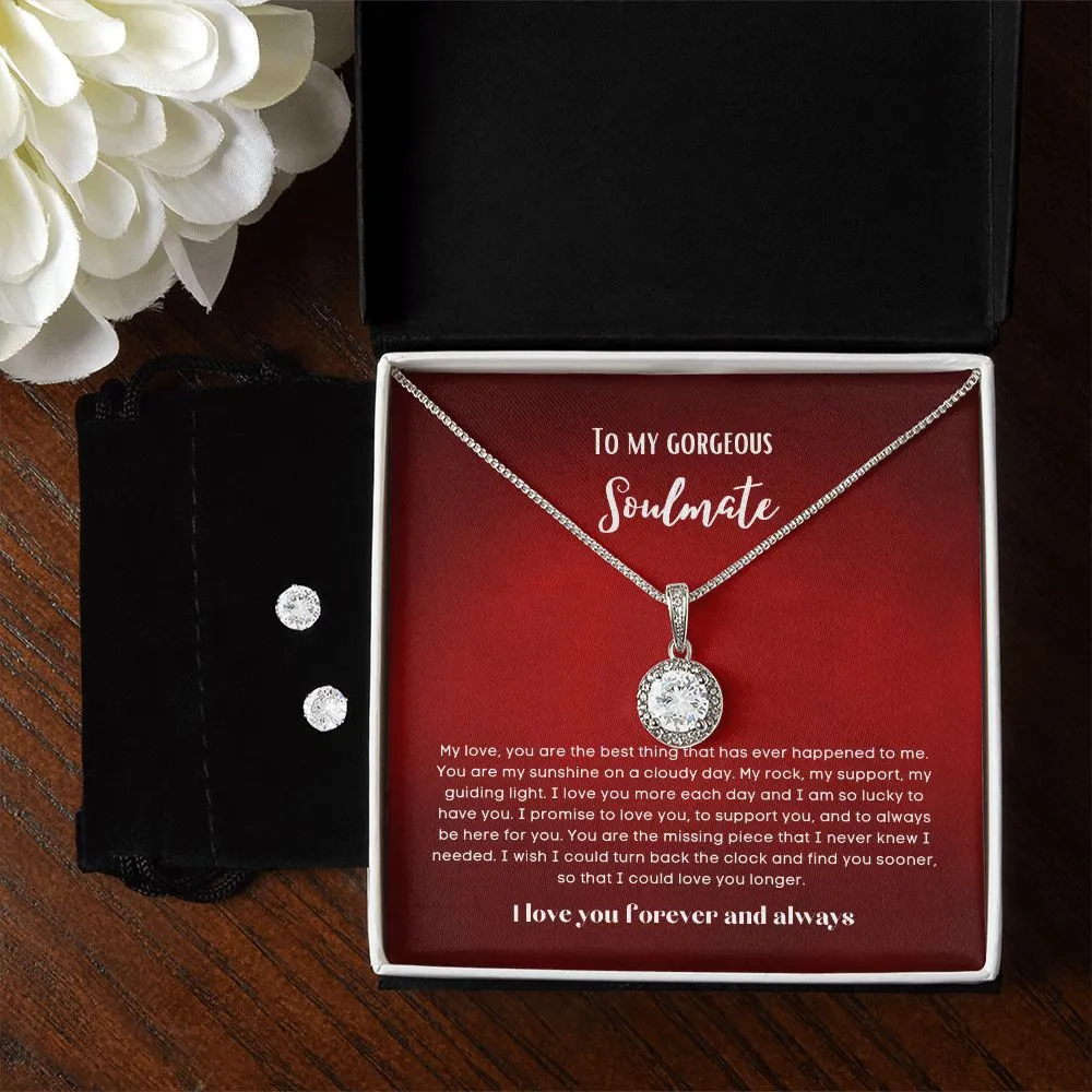 To my soulmate hop necklace and earrings set for anniversary or Valentine's day
