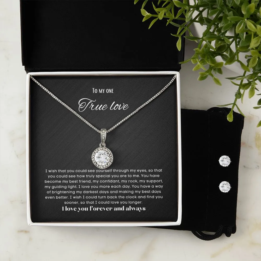 To my soulmate hop necklace and earrings set for anniversary or Valentine's day