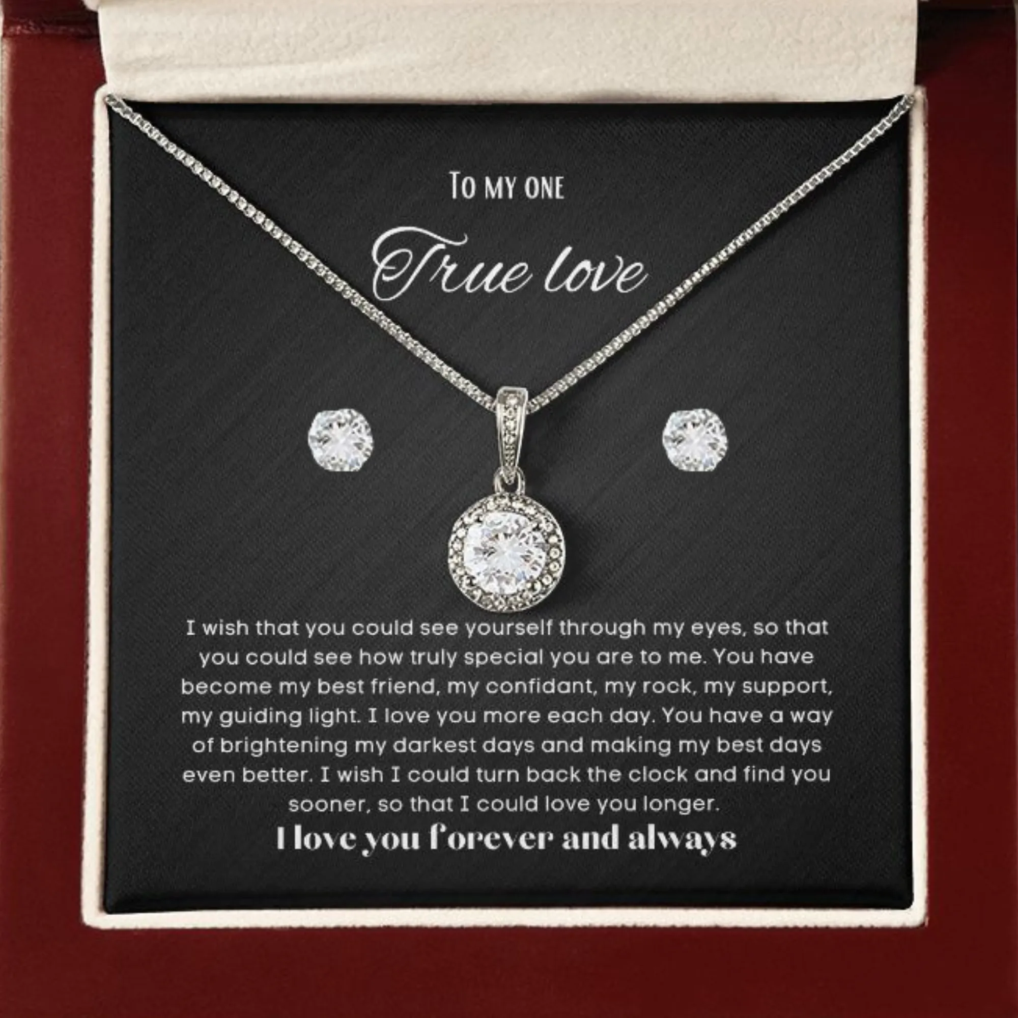 To my soulmate hop necklace and earrings set for anniversary or Valentine's day