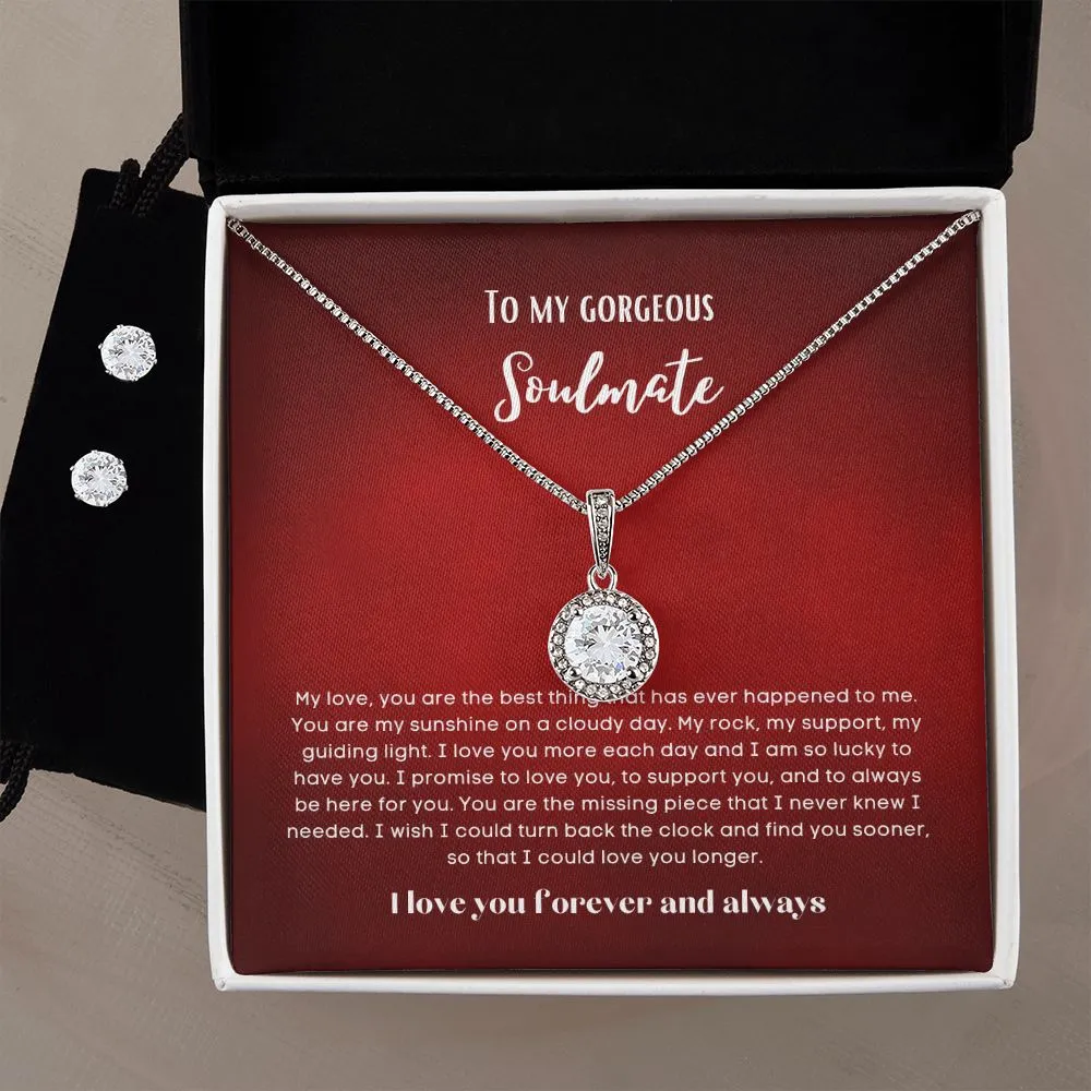 To my soulmate hop necklace and earrings set for anniversary or Valentine's day