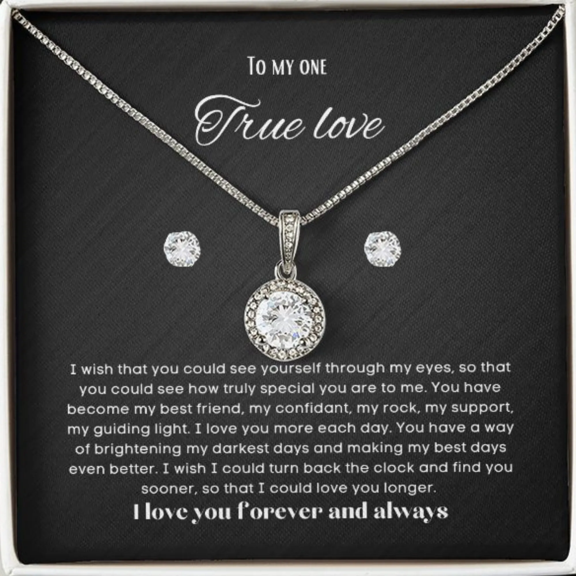 To my soulmate hop necklace and earrings set for anniversary or Valentine's day