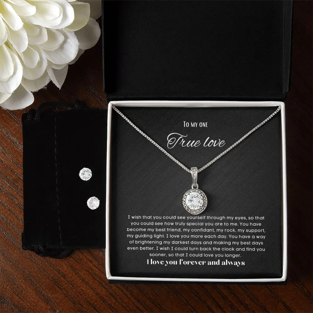 To my soulmate hop necklace and earrings set for anniversary or Valentine's day