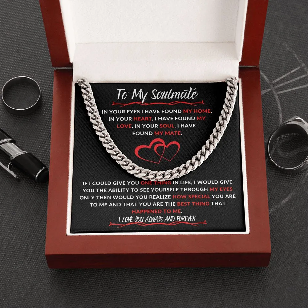 To My Soulmate In Your Eyes Valentines Birthday Anniversary Christmas Gift