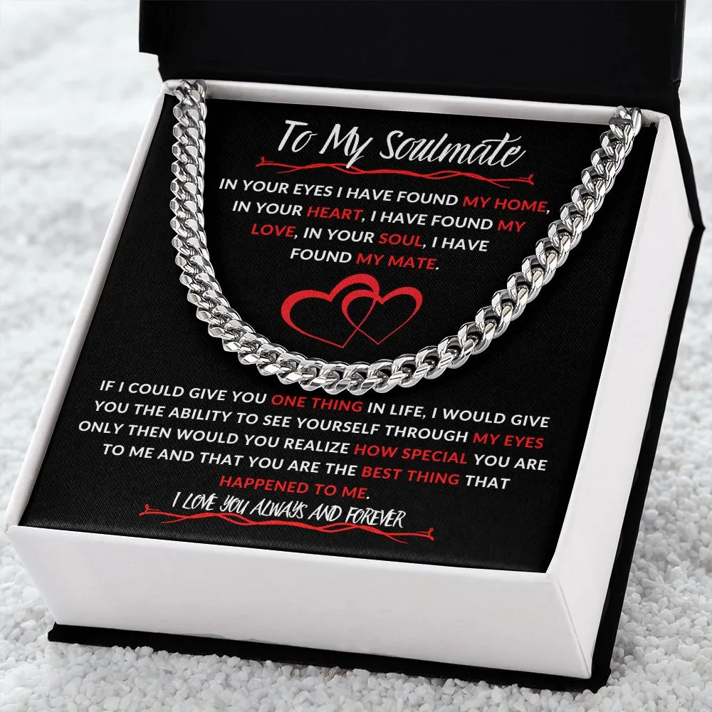 To My Soulmate In Your Eyes Valentines Birthday Anniversary Christmas Gift