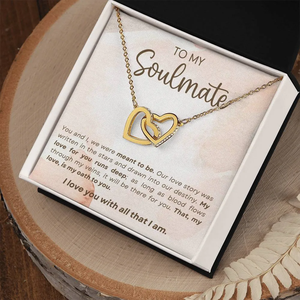 To My Soulmate l Interlocking Heart Necklace1 MC Interlocking Hearts Necklace
