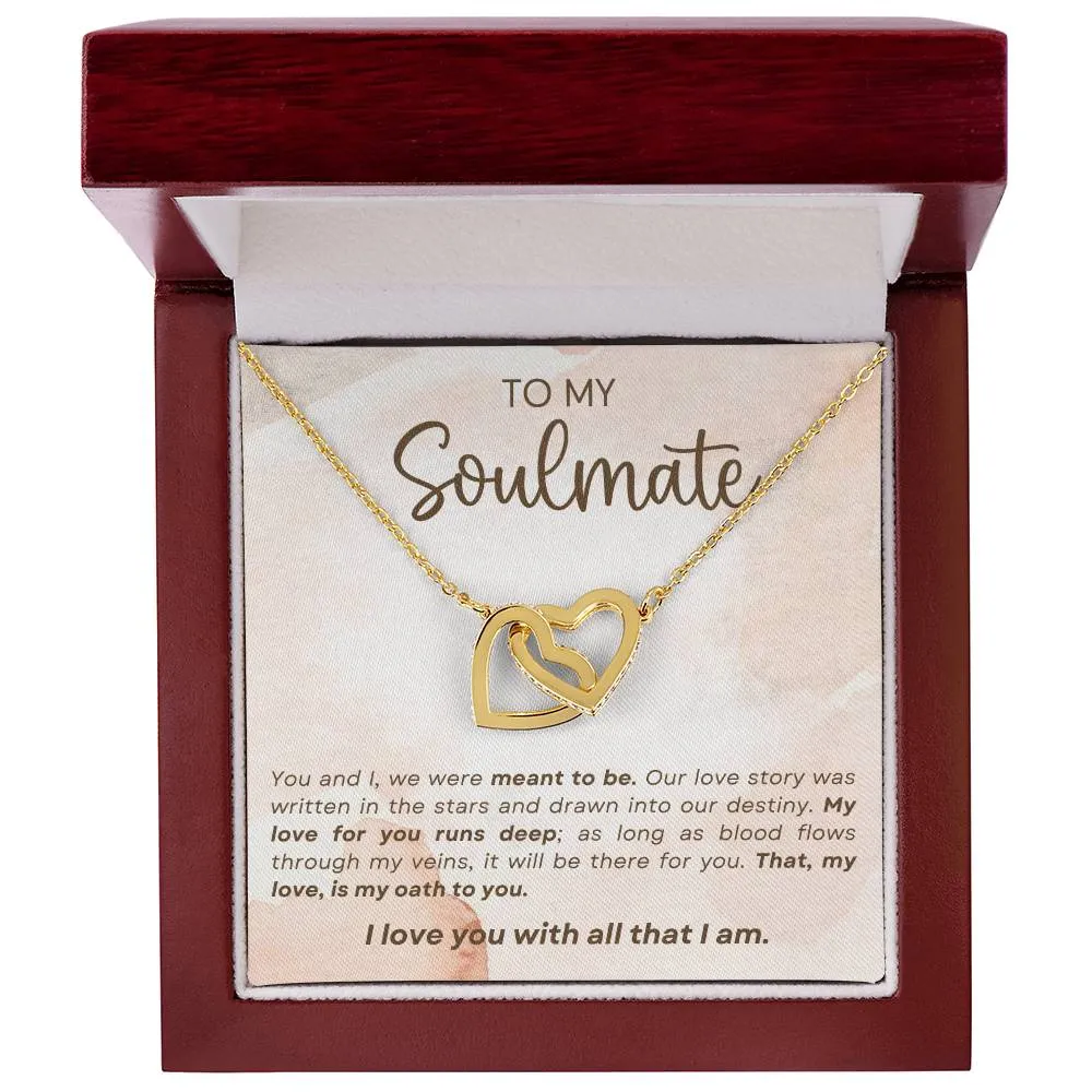 To My Soulmate l Interlocking Heart Necklace1 MC Interlocking Hearts Necklace
