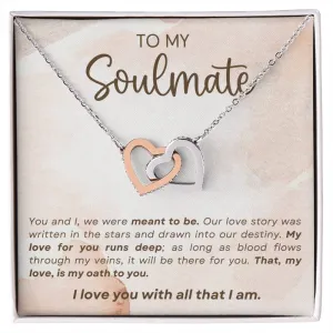 To My Soulmate l Interlocking Heart Necklace1 MC Interlocking Hearts Necklace