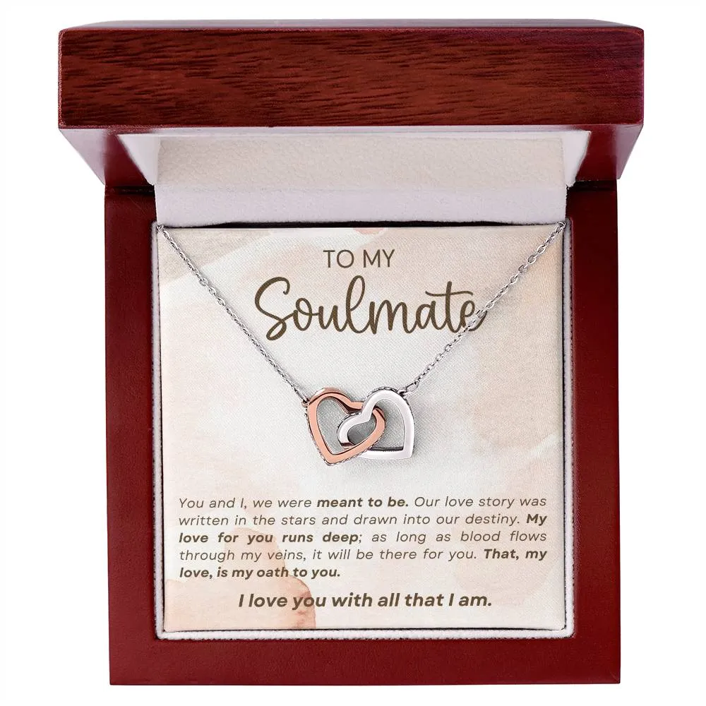 To My Soulmate l Interlocking Heart Necklace1 MC Interlocking Hearts Necklace