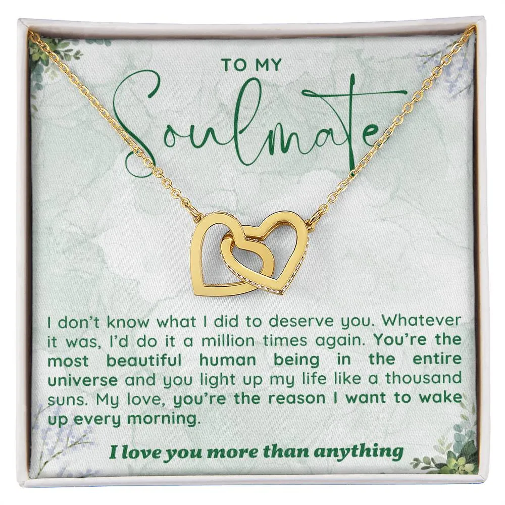 To My Soulmate l Interlocking Heart Necklace4 MC Interlocking Hearts Necklace