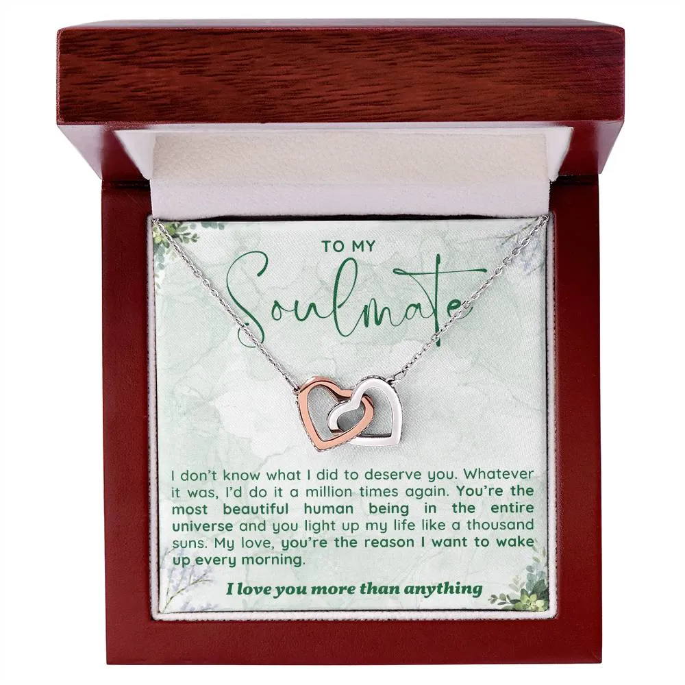 To My Soulmate l Interlocking Heart Necklace4 MC Interlocking Hearts Necklace