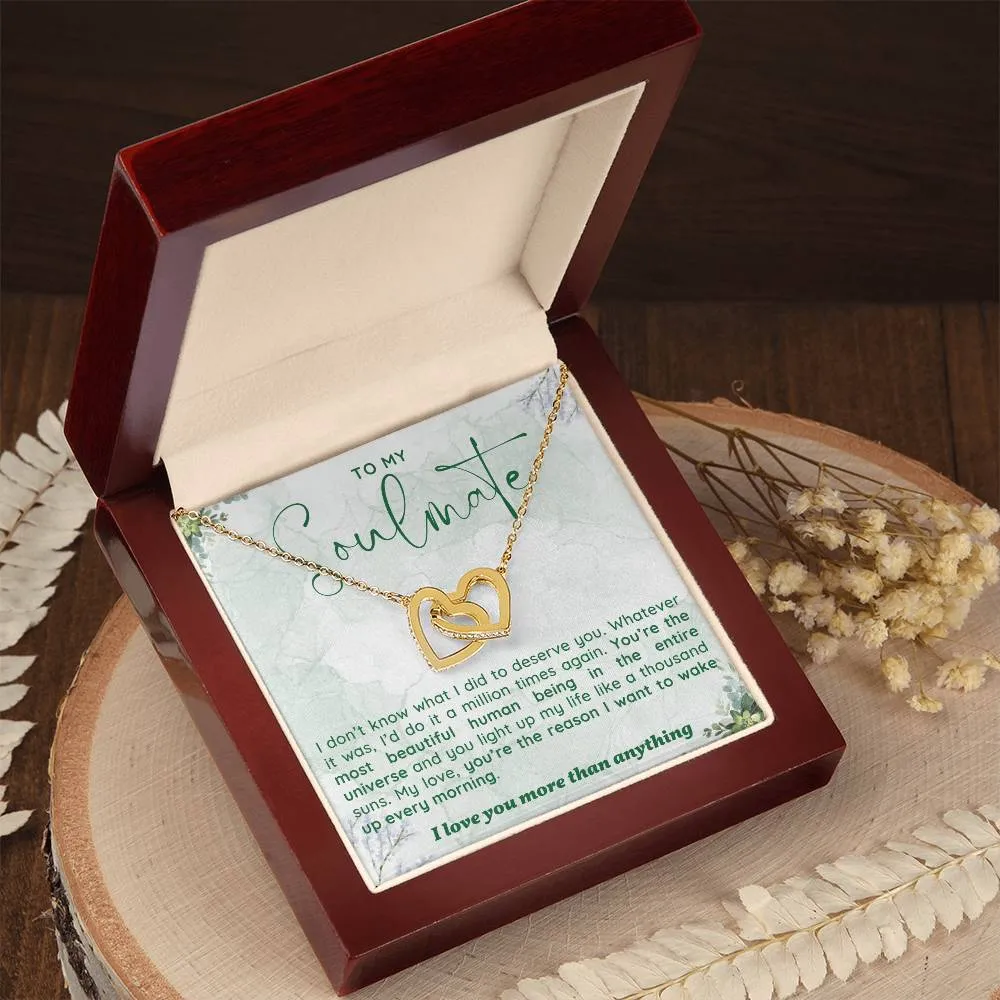 To My Soulmate l Interlocking Heart Necklace4 MC Interlocking Hearts Necklace