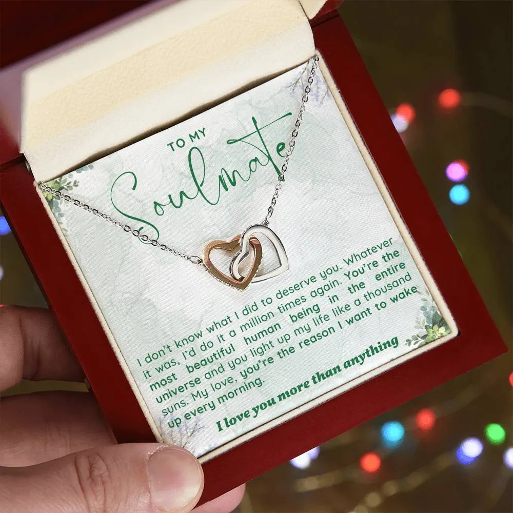 To My Soulmate l Interlocking Heart Necklace4 MC Interlocking Hearts Necklace